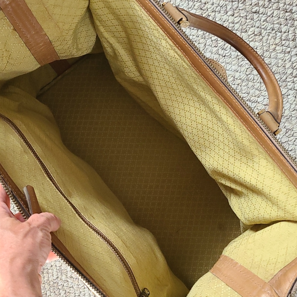 GUCCI suede travel bag, vintage, large rectangular satchel, rare - Picture 15 of 16
